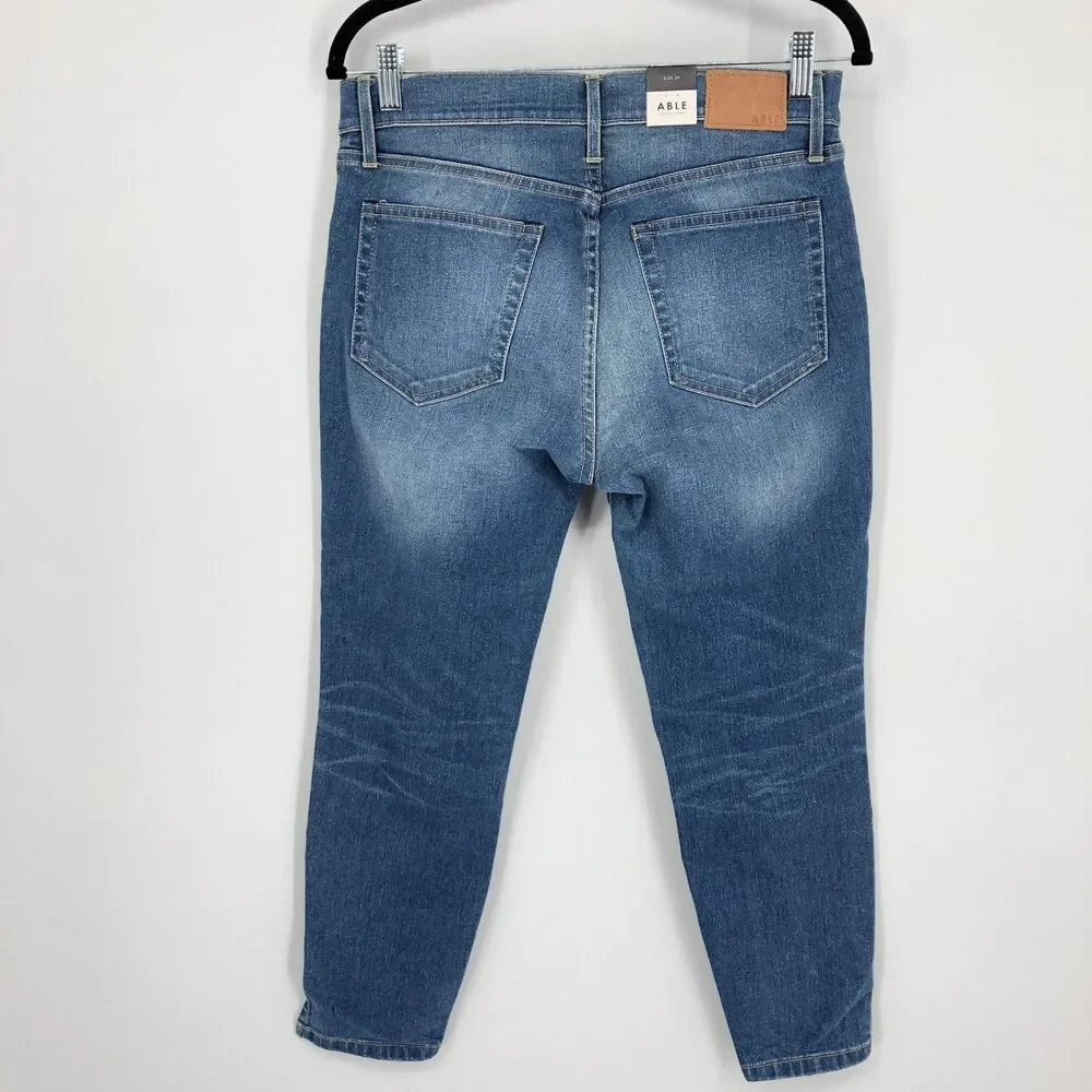 ABLE The Skinny‎ Jeans Womens 29 Blue Stretch Medium Wash Ankle Denim NWT